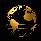 Gold globe icon with longitude and latitude lines on a black background