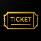 Gold ticket stub icon on a sleek black background.